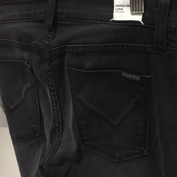 NWT HUDSON DAMAGE jeans mid rise ankle Luna super skinny denim pant rare unique - Picture 9 of 14